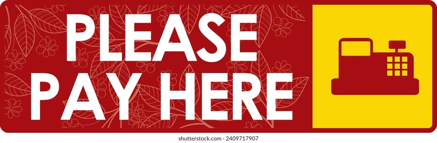 please pay here signage vector illustration