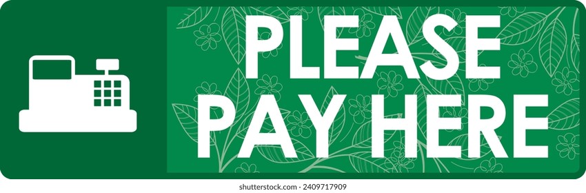 please pay here signage vector illustration