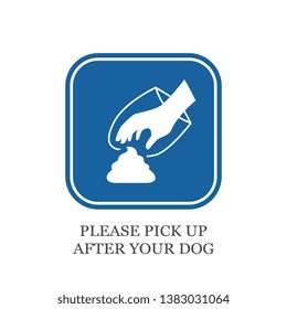 Please pick up after your dog vector sign isolated on white background