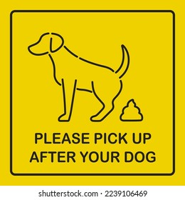 Please Pick up after your dog sign vector eps10 isolated