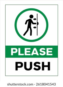 Por favor, empuja un letrero de la puerta.
