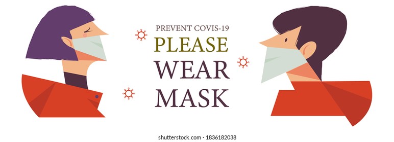 Please Put On Your Mask Vector Stock Vector (Royalty Free) 1836182038