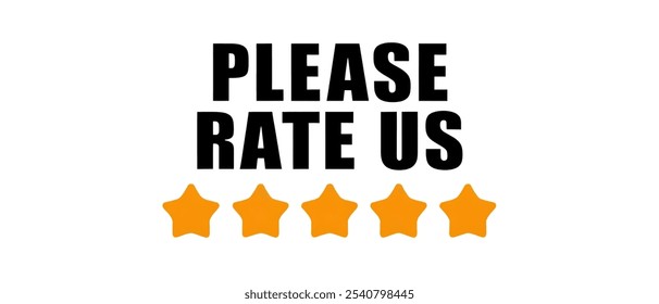 PLEASE RATE US creative banner,minimalistic flat vector illustration,plain background