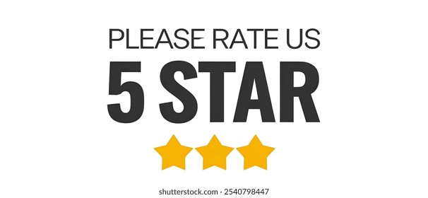 PLEASE RATE US creative banner,minimalistic flat vector illustration,plain background