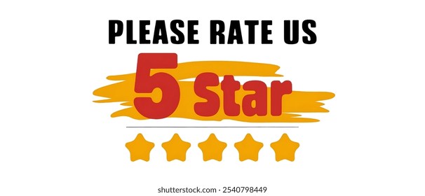 PLEASE RATE US creative banner,minimalistic flat vector illustration,plain background