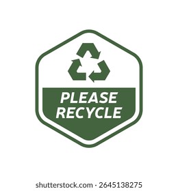 Recicle o vetor do crachá com o símbolo ecológico verde