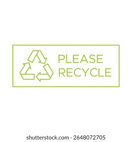 Por favor, reciclar el Vector de la insignia con el símbolo verde del eco