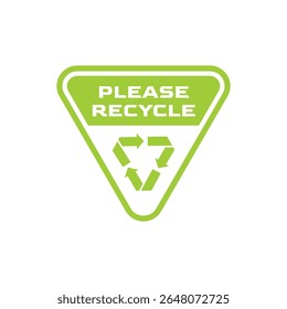 Bitte recyceln Badge Vektor mit Green Eco Symbol