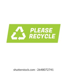 Recicle o vetor do crachá com o símbolo ecológico verde