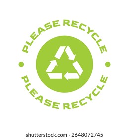 Por favor, reciclar el Vector de la insignia con el símbolo verde del eco