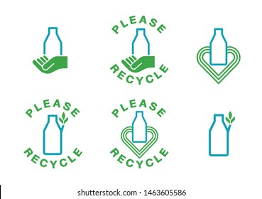 Please recycle glass bottle to save the planet