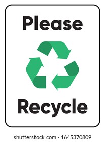 Please Recycle Sign Stickers and Labels on vector transparency background