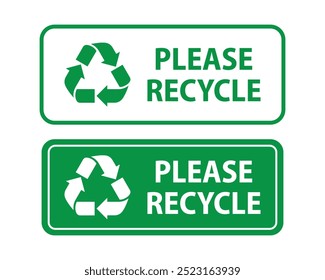 Please recycle sign symbol icon vector. Icon, symbol, recycle, waste, design, recycling, sign, concept, environment. Can use for infographic, banner, poster, web design. Isolated on white background. 