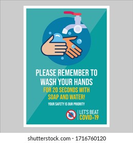 Please Remember To Wash Your Hands. Wash Your Hands Poster, Signage