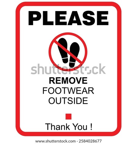 Please, Remove footwear outside, sign vector