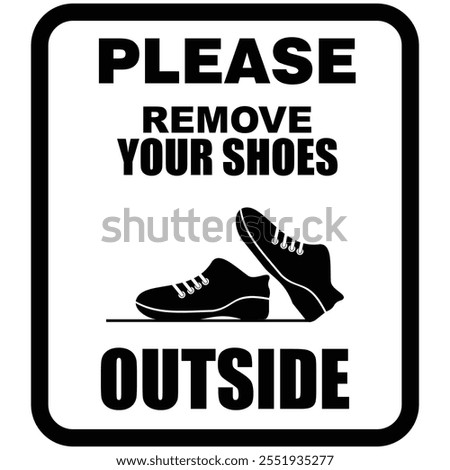 Please, Remove Footwear Outside, sticker vector
