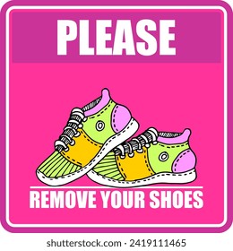 Please, Remove your shoes, poster vector