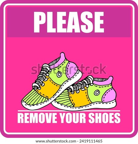 Please, Remove your shoes, poster vector