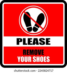 Please remove your shoes, sign vector
