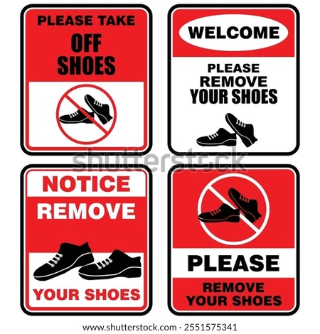 Please, Remove your shoes, sign vector