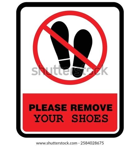Please, Remove your Shoes, sign vector