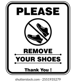 Please, Remove your shoes, sticker vector