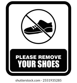 Please, remove Your Shoes, sticker vector