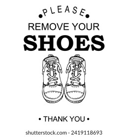 Please, Remove your shoes, thank you, poster vector
