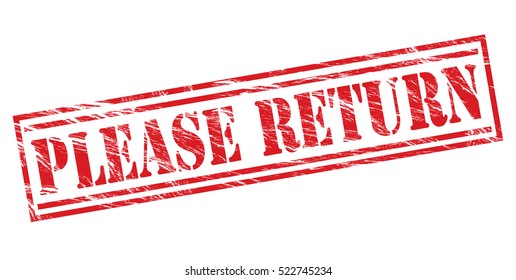 please return vector red stamp on white background