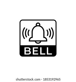 Please Ring Door Bell sign. Bell ring vector. Ring Bell For Service sign.