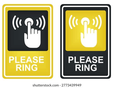 Please ring sign. vector illustration