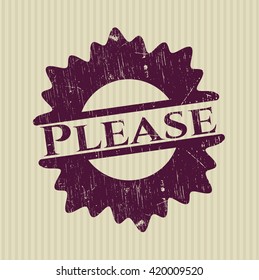 Please rubber grunge texture seal