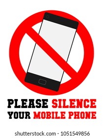 	
Please silence your mobile phone vector label or sign for in library or worship place