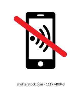 'Please silence your mobile phone' vector icon on isolated background. Variant No. 5