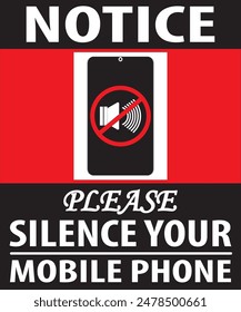 Please silence your mobile phone sign vector 