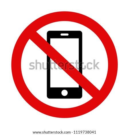 'Please silence your mobile phone' vector icon on isolated background. Variant No. 2