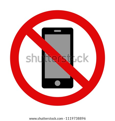 'Please silence your mobile phone' vector icon on isolated background. Variant No. 3