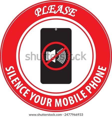 Please silence your mobile phone sign sticker vector 