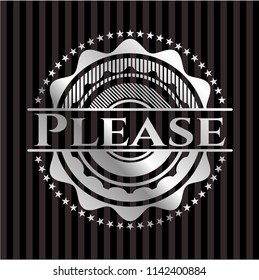 Please silvery emblem or badge