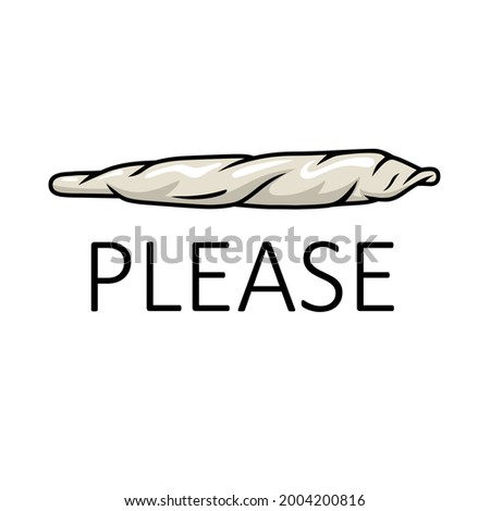 Please Smokes Cannabis illustration vector art
