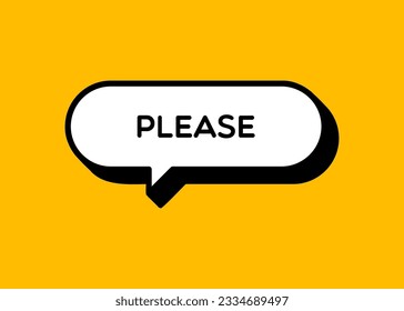 Please Speech Bubble With Outline