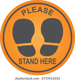 Por favor, párese aquí signo del suelo. Vector