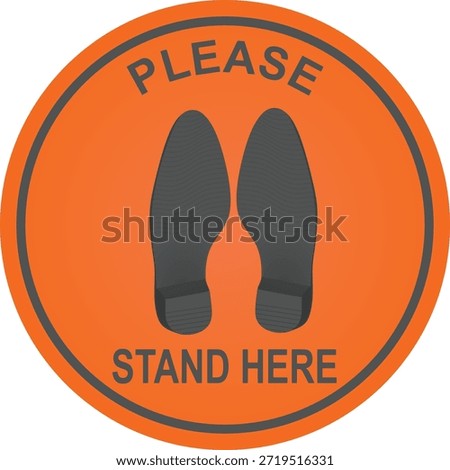 Please stand here floor sign. vector