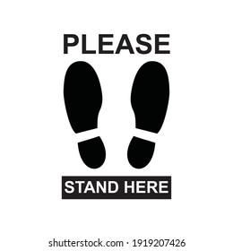 Please Stand Here sign vector illustration