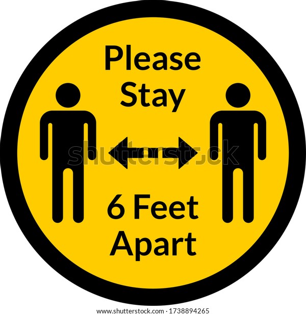 Please Stay 6 Feet Apart Round Stock Vector Royalty Free 1738894265 Shutterstock 4756