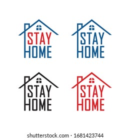 Please stay at home. Let's stay home. Stay home stay safe flat vector icon for apps and websites.