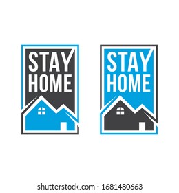 Please stay at home. Let's stay home. Stay home stay safe flat vector icon for apps and websites.