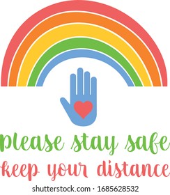 Please stay safe Corona Virus Social Distancing Vector Design