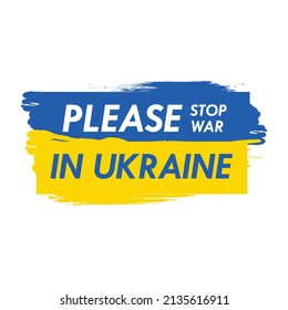 Please stop war in Ukraine flag design