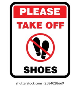 Please, take off shoes, sign vector